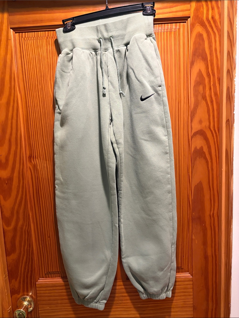 Nike Women’s Sage Green Fleece Joggers with Swoosh